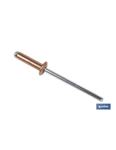 Confezione da 500 rivetti rame/acciaio 4 x 16 mm per giunzioni durevoli