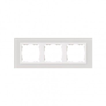 White glass frame 3 elements SIMON 82637-30