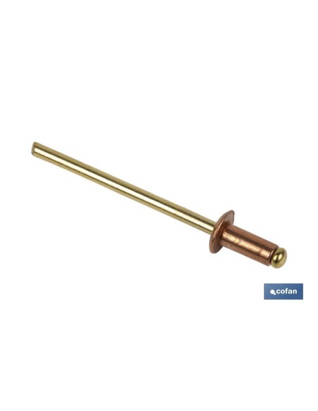 Pacote de 1000 rebites de cobre-latão 4 x 10 mm para conexão elétrica
