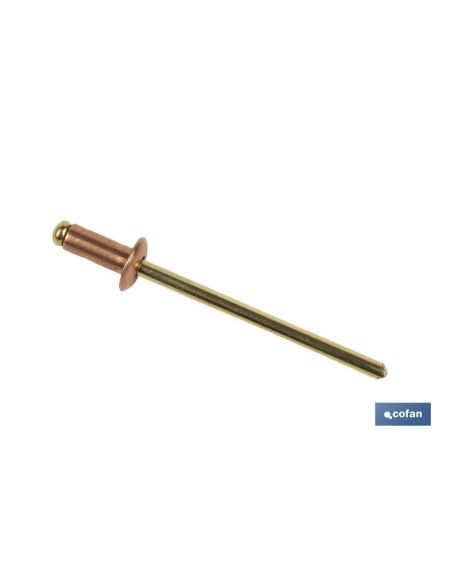 Pack mit 500 Kupfer-Messing-Rivets 4 x 12 mm für elektrische Verbindungen
