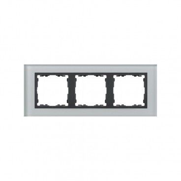cadre en verre gris 3 éléments SIMON 82837-35