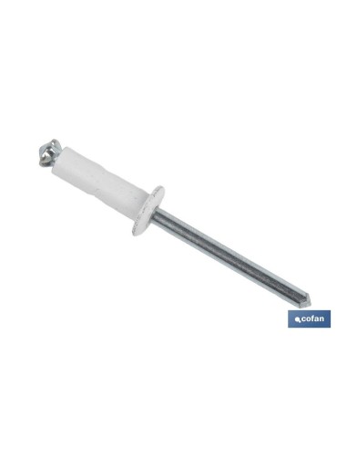Pack of 500 white flower rivets 4 x 20 mm for fastening