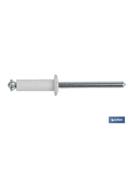 Pack de 500 rivets fleur blanc 4.8 x 16 mm pour fixation
