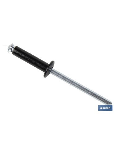 Pack de 500 unités de rivet fleur noir 4.8 x 16 mm