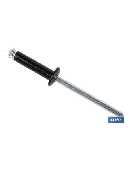 Pack of 500 Black Flower Rivets 4.8 x 16 mm