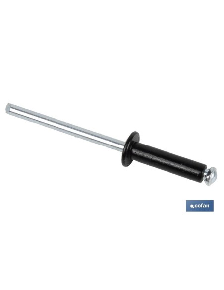 Pacote com 500 unidades de rebite de flor preto 4.8 x 16 mm