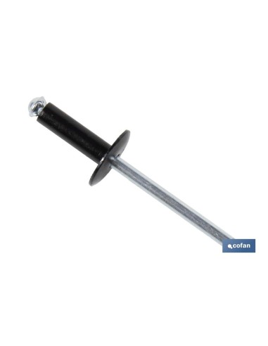 Pack mit 500 Breiten Kopf Blumenrivet Schwarz 4 x 16 mm
