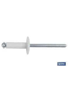 Pacco di 500 rivetti a fiore con ala larga 4 x 20 mm bianco 2