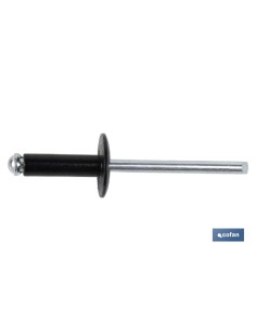 Pacco di 250 rivetti a fiore testa larga nera 4,8 x 16 mm 2