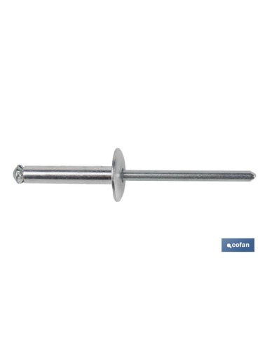Pack 250 remaches flor cabeza ancha 4,8 x 18 mm