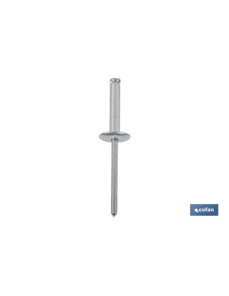 Pacco da 250 unità rivetti fiore testa larga 4,8 x 22 mm