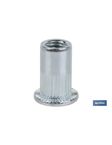 Pack 1000 tuercas remachables ranuradas anchas acero M3