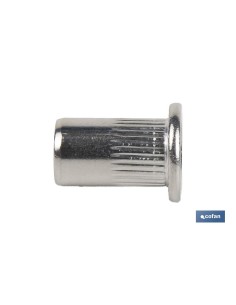 Pacote com 1000 porcas rebitadas ranuradas largas inox A-2 M3 2