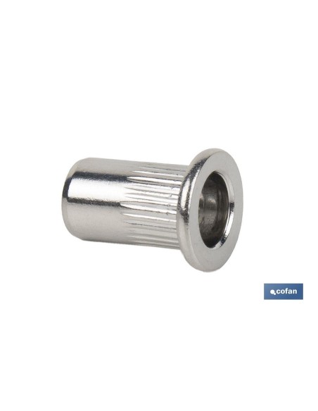 Pack 1000 tuercas remachables ranuradas anchas inox A-2 M4