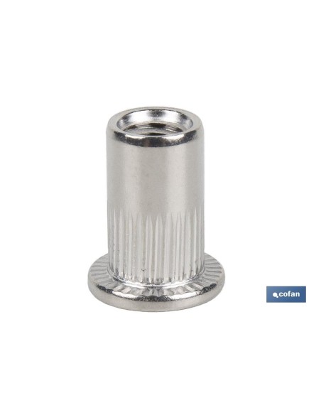 Pack mit 250 breiten Riegelmuttern A-2 Edelstahl M8