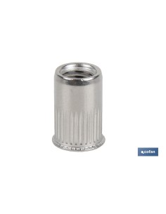 Pack 1000 tuercas remachables ranuradas cabeza reducida inox A-2 M4