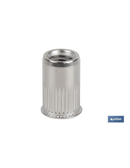 Pack de 250 écrous rivetables rainurés tête réduite inox A-2 M8