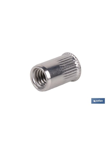 Pack 250 tuercas remachables ranuradas cabeza reducida inox A-2 M8