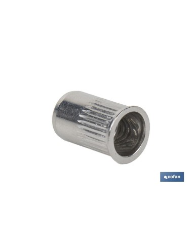 Pack de 250 écrous rivetables rainurés tête réduite inox A-2 M8
