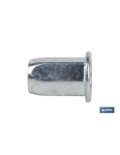 Pack 500 tuercas remachables hexagonales anchas acero M5 2