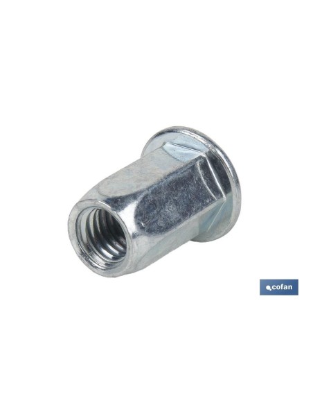 Pack de 500 écrous rivetables hexagonaux larges en acier M6