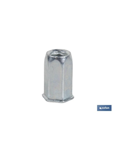 Pack mit 500 sechseckigen Stahl M6 Blindnietmuttern