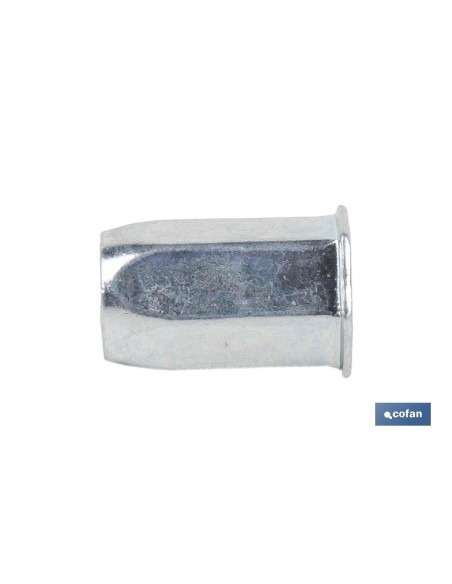 Pack of 500 hexagonal steel M6 blind rivet nuts