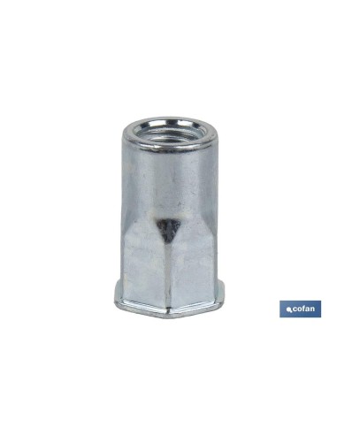 Pack of 500 semi-hexagonal blind rivet nuts steel M5 x 14