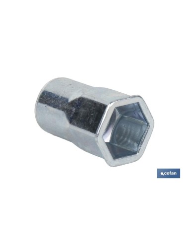 Pack of 500 semi-hexagonal blind rivet nuts steel M5 x 14