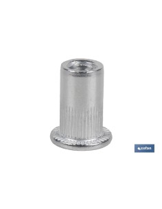 Pack 1000 tuercas remachables cilíndricas ranuradas M3 x 10