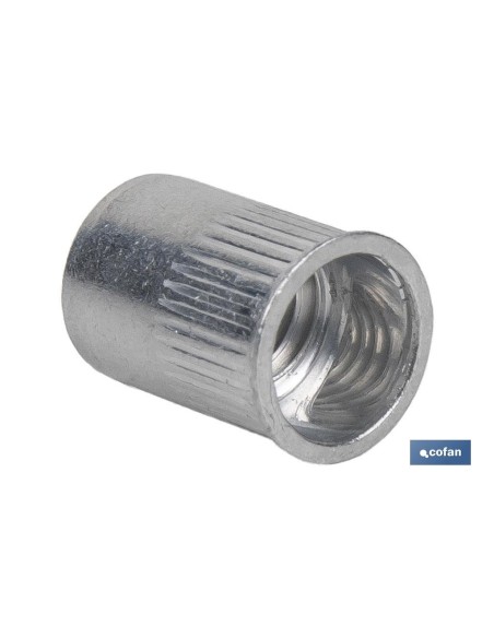 Pack mit 500 zylindrischen Blindnietmuttern M6 x 14 Aluminium