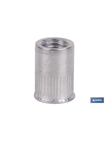 Confezione da 200 dadi rivettabili cilindrici M10 x 19,5 in alluminio