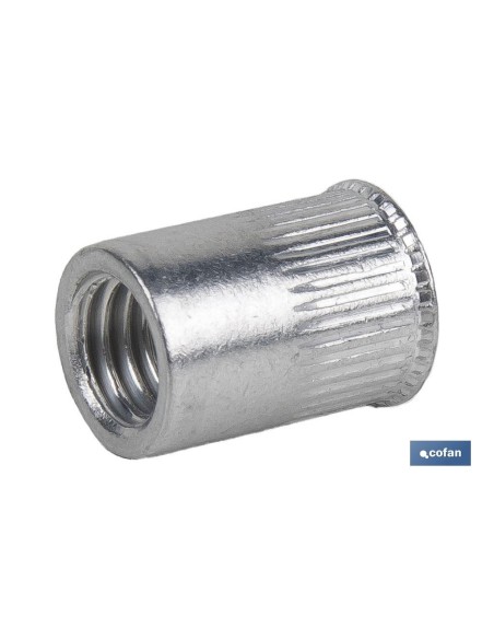 Confezione da 200 dadi rivettabili cilindrici M10 x 19,5 in alluminio