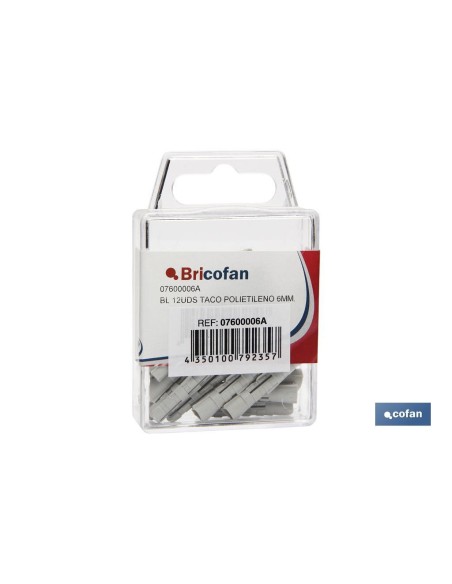 Pack de 12 Tacos en Polyéthylène 10 mm avec Blister Standard