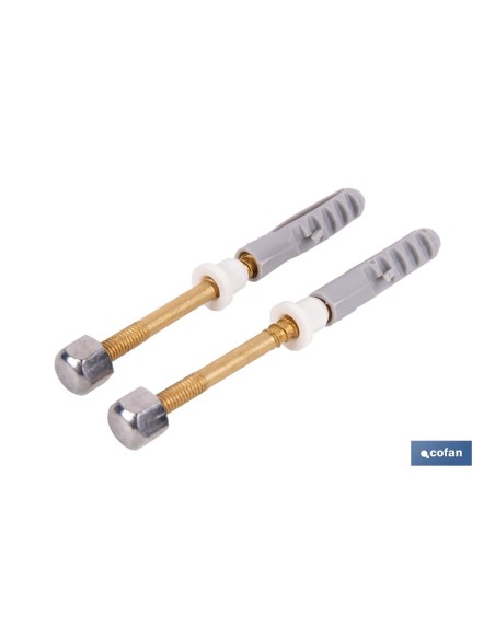 Kit di fissaggio per sanitario WC 5 x 80 in ottone