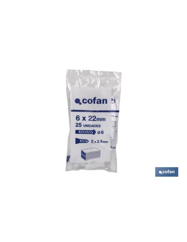 Pack 40 unidades bolsa 25 uds taco plástico 8 mm