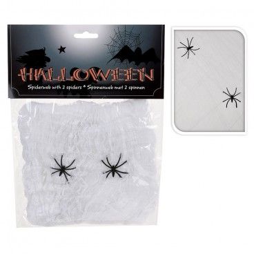 Spinnennetz halloween mit 2 spinnen 50x40cm EDM 71795