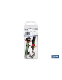 Pack of 10 metal anchors with hook 6/8x45