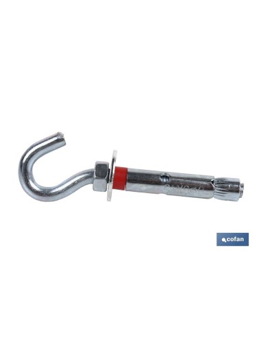 Pack mit 10 Metallankern mit Haken 10/12x70