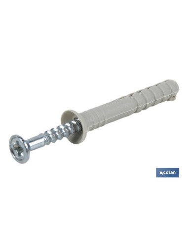 Pack mit 100 Schlagdübel mit Kragen 6x60