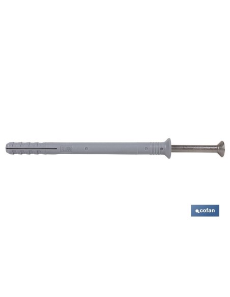 Pacote com 100 unidades de taco golpe com collarín avellanado 8x100 inox