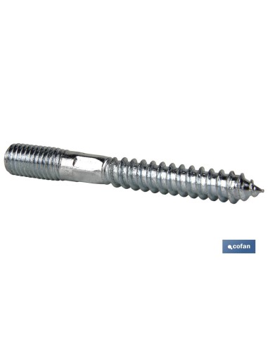Pack of 100 double-threaded zinc-coated studs M8x50 with Torx drive
