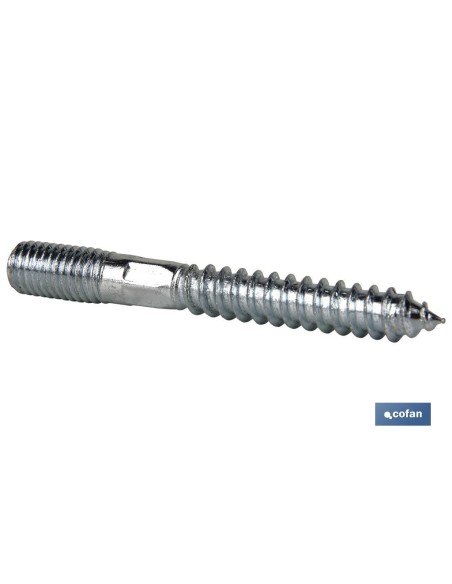 Pack of 100 double-threaded zinc-coated studs M8x50 with Torx drive