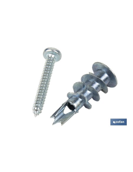Pack 100 unidades TACO ZAMAK 13X32 con tornillo 4,2X32