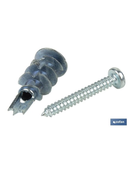 Pack 100 unidades TACO ZAMAK 13X32 con tornillo 4,2X32