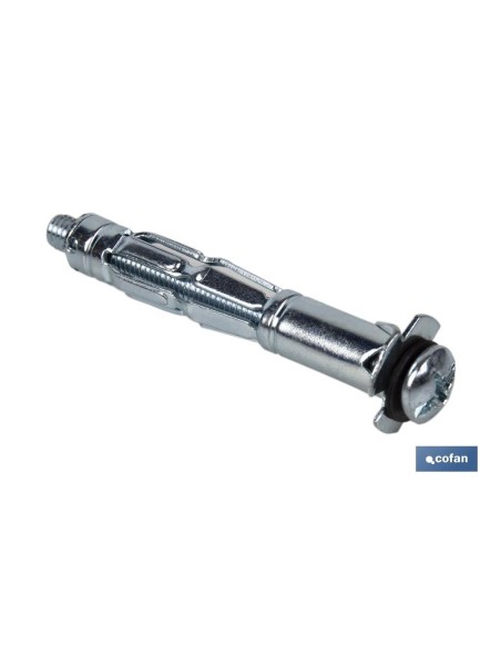 Pack mit 100 Metallankern für Hohlmaterialien M4 x 47 mm