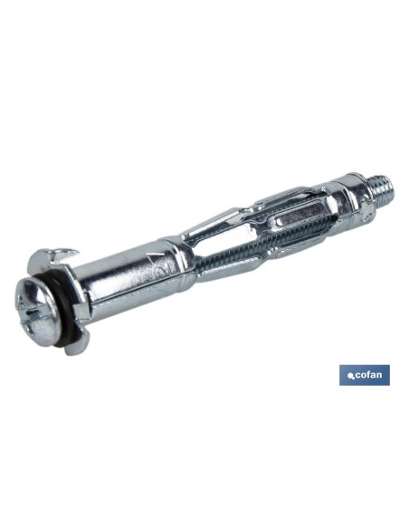 Pack mit 100 Metallankern für Hohlmaterialien M4 x 47 mm