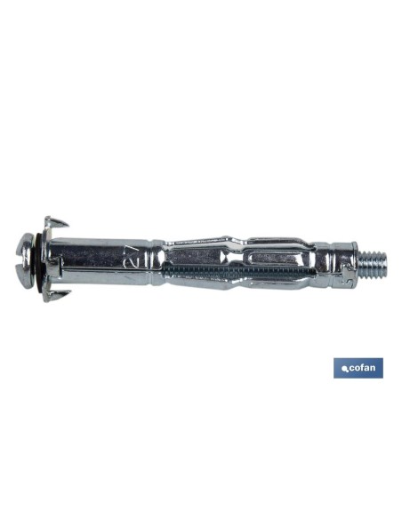 Pack mit 100 Metallankern für Hohlmaterialien M4 x 47 mm