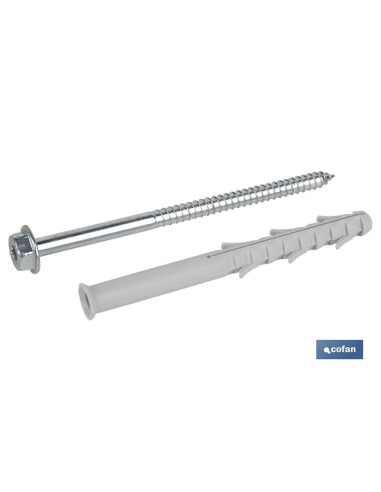 Pack of 50 Long Impact Anchors with Hex Screw Ø10 x 120 mm
