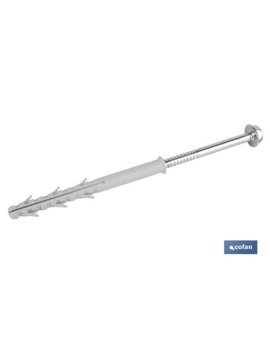 Pack 50 unidades taco largo de golpe con tornillo hexagonal Ø10 x 120 mm
